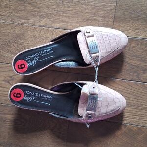 Donald Pliner crocodile mules